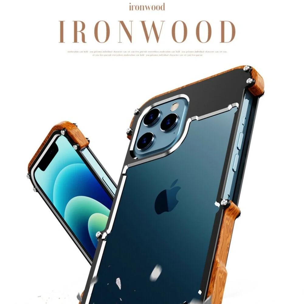iPhone 13 Pro Max Metal Wood Case
